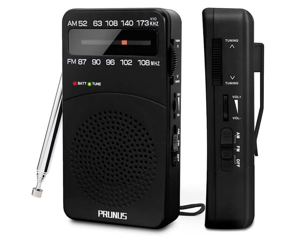 Prunus J-166 Portable AM FM Pocket Radio Black